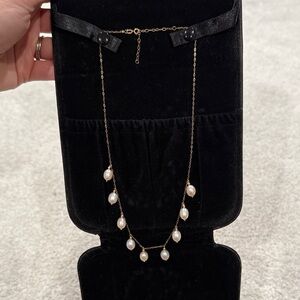 Gold Pearl Drop Necklace